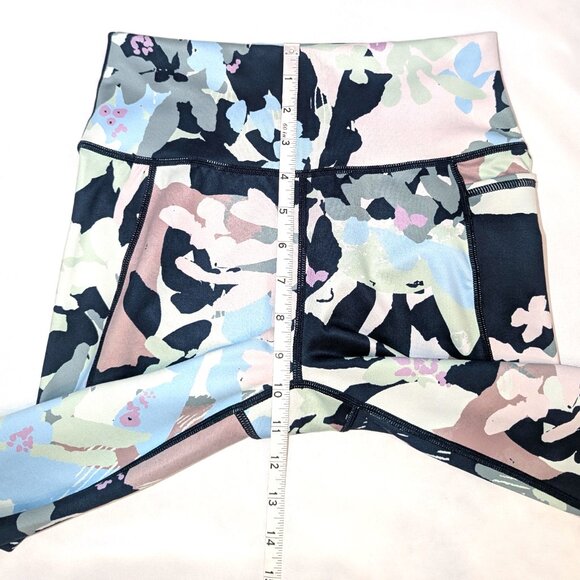 Sweaty Betty | Super Sculpt Full Length Navy & Green Floral Leggings | Size 6 - Picture 12 of 13